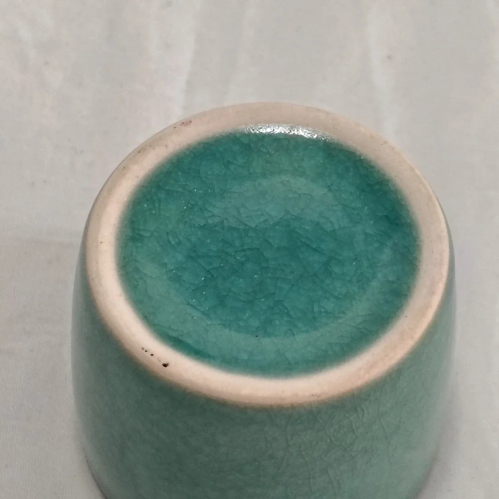 OGGI Sake Set‎ Ceramic Teal Carafe and 4 Cups Japanese Barware Serving